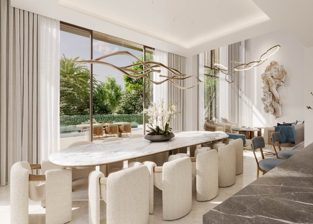 Villa street at Nad Al Sheba Gardens Villas, a sold-out prior release
